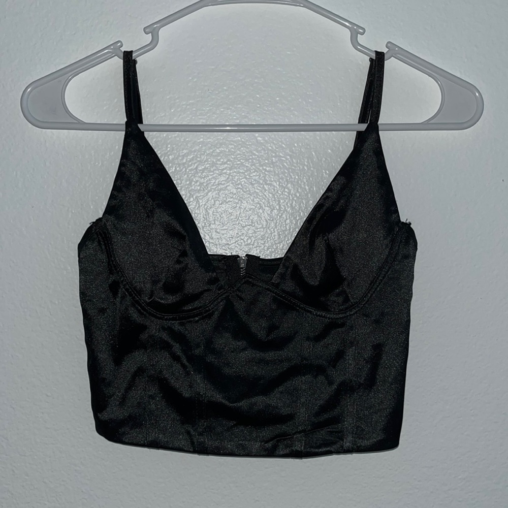 Women Corset Tops Spaghetti V Neck Slim Zip Back